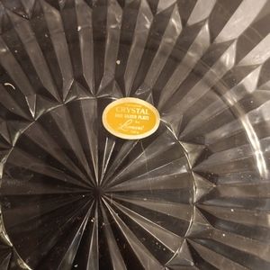 EXQUISITE VTG Leonard Italy 9" Cut Crystal Bowl with Silverplated Rim.